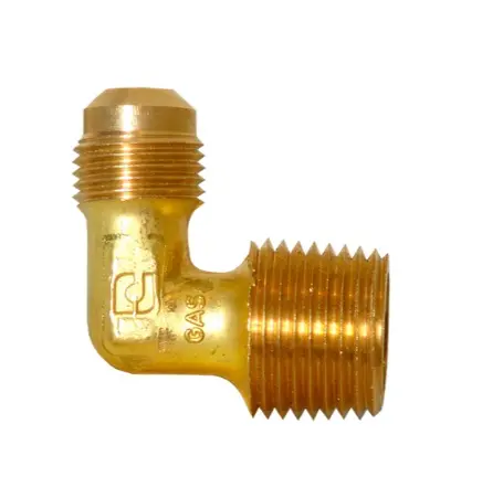 CODO TERMINAL 90° DE LATON - FLARE 45° DIAM. DE TUBO X MNPT 3/8X1/2" PARA GAS REF. UCT-68 / 910233 MARCA COFLEX