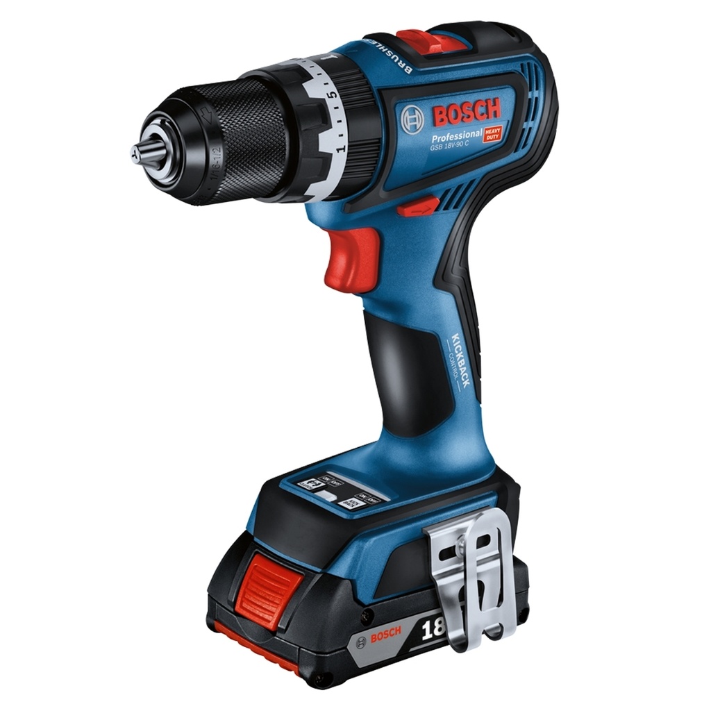 TALADRO PERCUTOR INAL. 1/2” 18V 36 NM 2100 RPM C/ MALT + 2BAT + CARG. REF. GSB 18V-90C / 865398 MARCA BOSCH