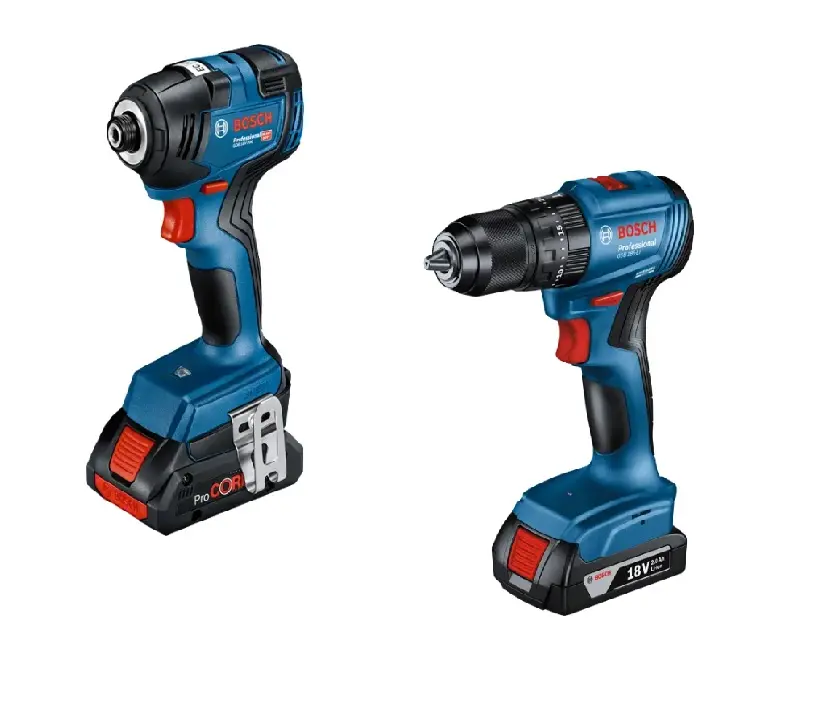 KIT TALADRO PERC. 1/2”+ LLAVE IMPACT. 1/4" 18V C/ MALT. +2BAT+CARG. REF. GDR 18V-200 + GSB 185-LI MARCA BOSCH 