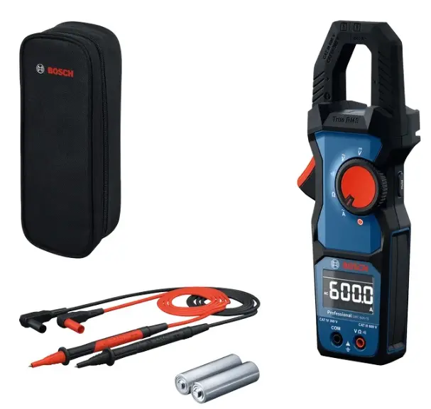 PINZA AMPERIMETRICA INALAMBRICA AC/DC 600V IP54 C/ CAB+2BAT AA+BOL REF. GMC 600-15 / 867360 MARCA BOSCH 