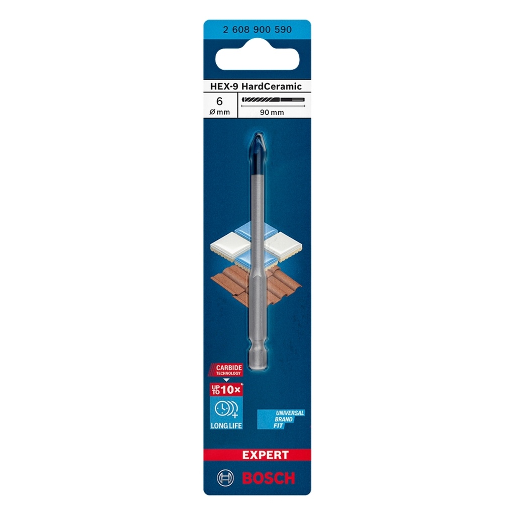MECHA / BROCA 6X90MM PUNTA DE CARBURO P/CERAMICA 2608900590 / 871639 MARCA BOSCH
