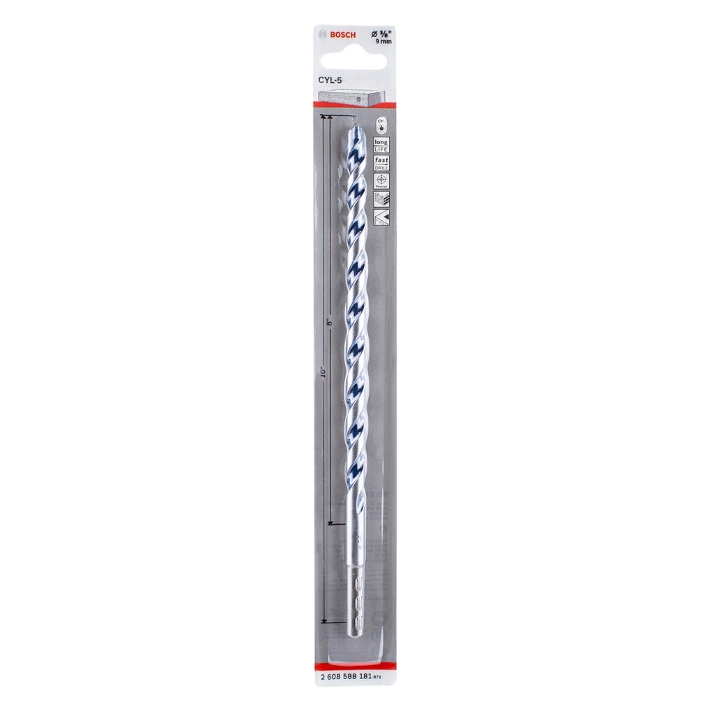 BROCA / MECHA DE CARBURO P/ CONCRETO 3/8" X 10" REF. 2608588182 / 872162 MARCA BOSCH 