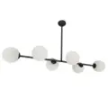 PLAFON DECORATIVO LED SARIDA 6 LAMPARAS TRANSPARENTE 7W 3CCT 62.5X117X33 CM NEGRO REF. 00103064 MARCA PIERROT