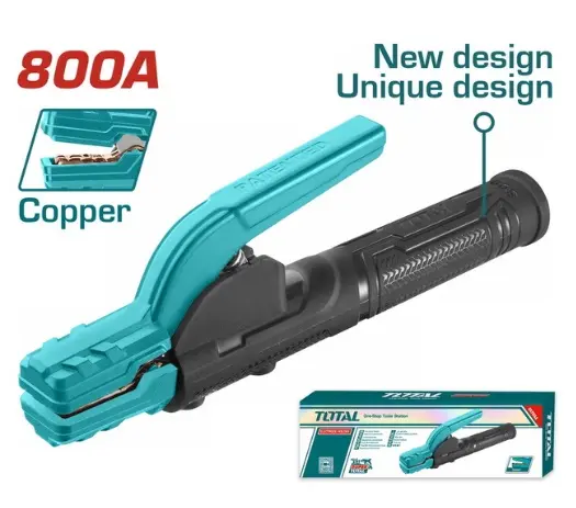 PINZA PORTA ELECTRODO HASTA 800 AMP MORDAZA DE HIERRO C/ COBRE REF. TWAH8006 / 186659 MARCA TOTAL TOOLS