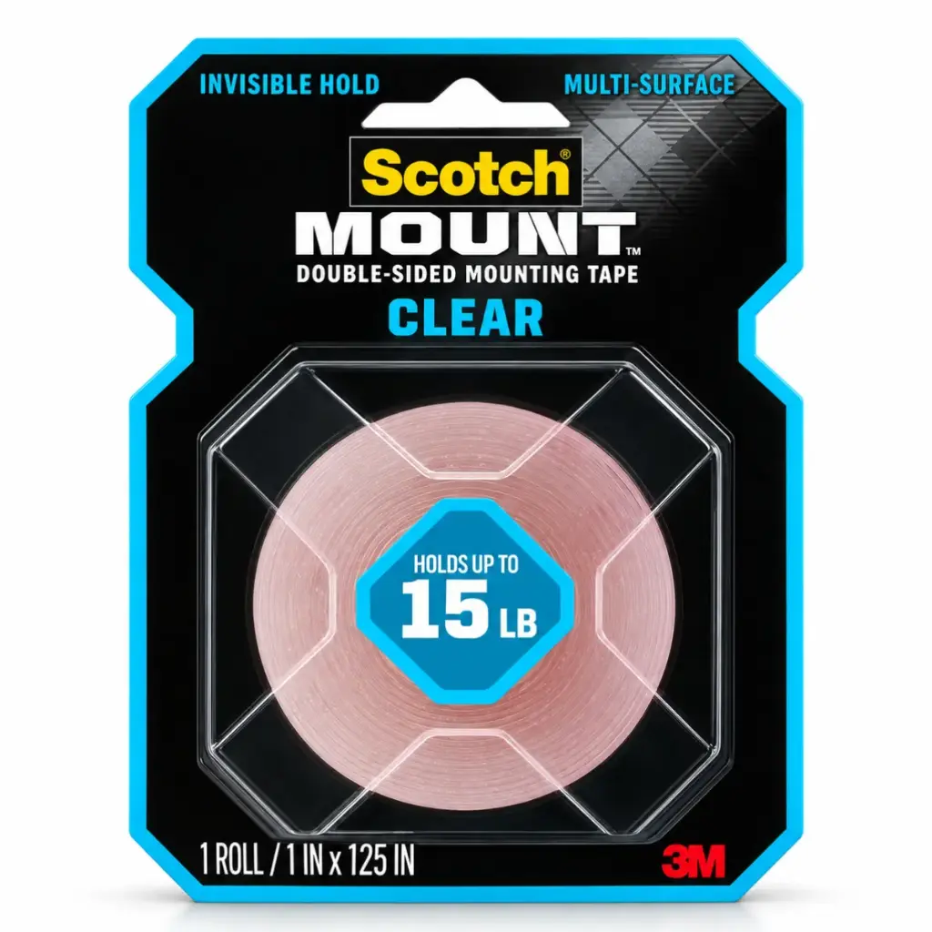CINTA DOBLE FAZ TRANSPARENTE ( 1" X 1.66 YD ) ( 2,54 CM X 1,52 MT) MOD. 410H REF. 34-8726-1647-8 COD. 369884 MARCA 3M 