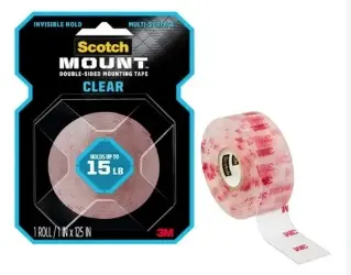 CINTA DOBLE FAZ TRANSPARENTE ( 1" X 3.47 YD ) ( 2,54 CM X 3,17 MT) MOD. 410H-MED REF. 34-8726-1641-1 COD. 660089 MARCA 3M 