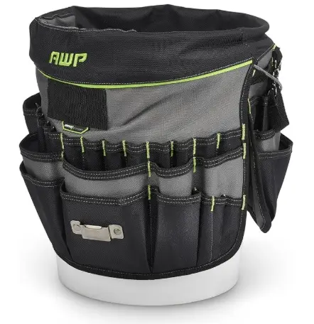 BOLSO P/HERRAMIENTAS 51 BOLSILLOS 25.5 X 6.5 X 30 CM P/ BALDE COLOR NEGRO REF. 1L-22051-1 / 971731 MARCA AWP