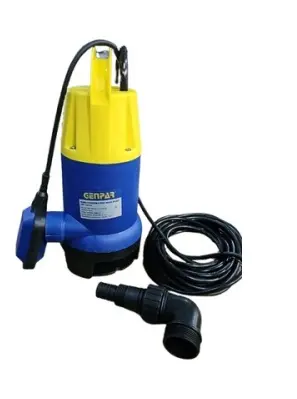 BOMBA SUMERGIBLE 1 HP 110V 750 W 13000 L/H ALTURA 8MT AGUAS SUCIAS REF. GBS-750-AS MARCA GENPAR
