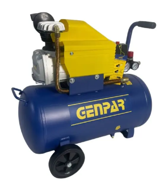 COMPRESOR DE AIRE 50 LTS 2 HP 116 PSI 110 V 3400 RPM REF. GCE-050 MARCA GENPAR