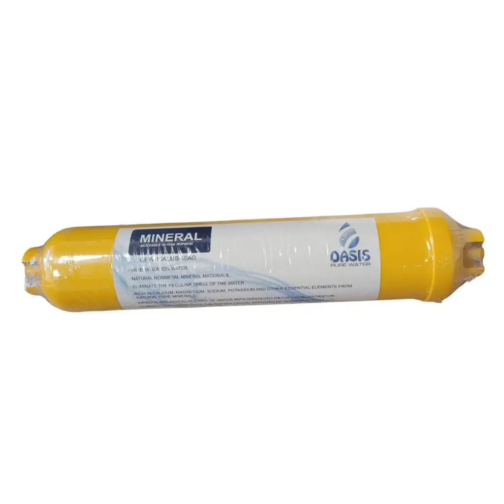 CARTUCHO MINERALIZADOR EN LINEA 10" SUPLEMENTO MINERAL CONEXION ENTR-SAL 1" REF. OPW-10ALMB-10AG MARCA OASIS