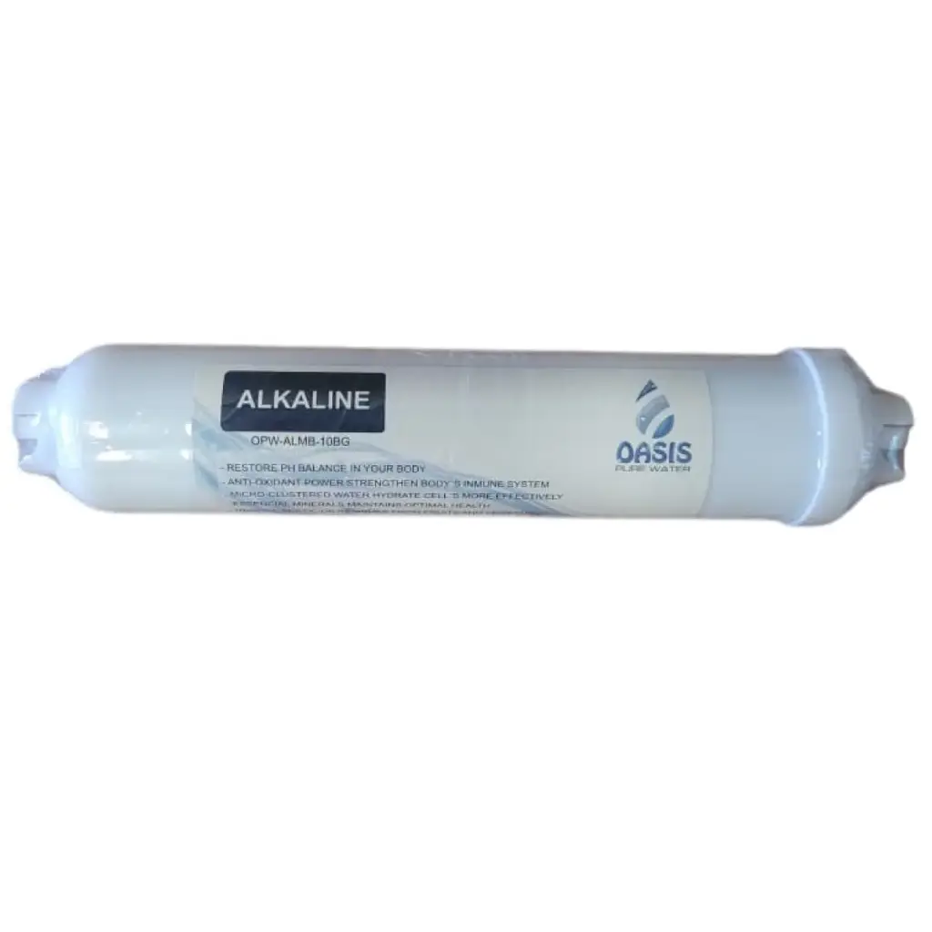 CARTUCHO ALCALINIZADOR EN LINEA 10" AJUSTA PH-NEUTRALIZA Y ELIMINA DESECHOS REF. OPW-ALMB-10BG MARCA OASIS
