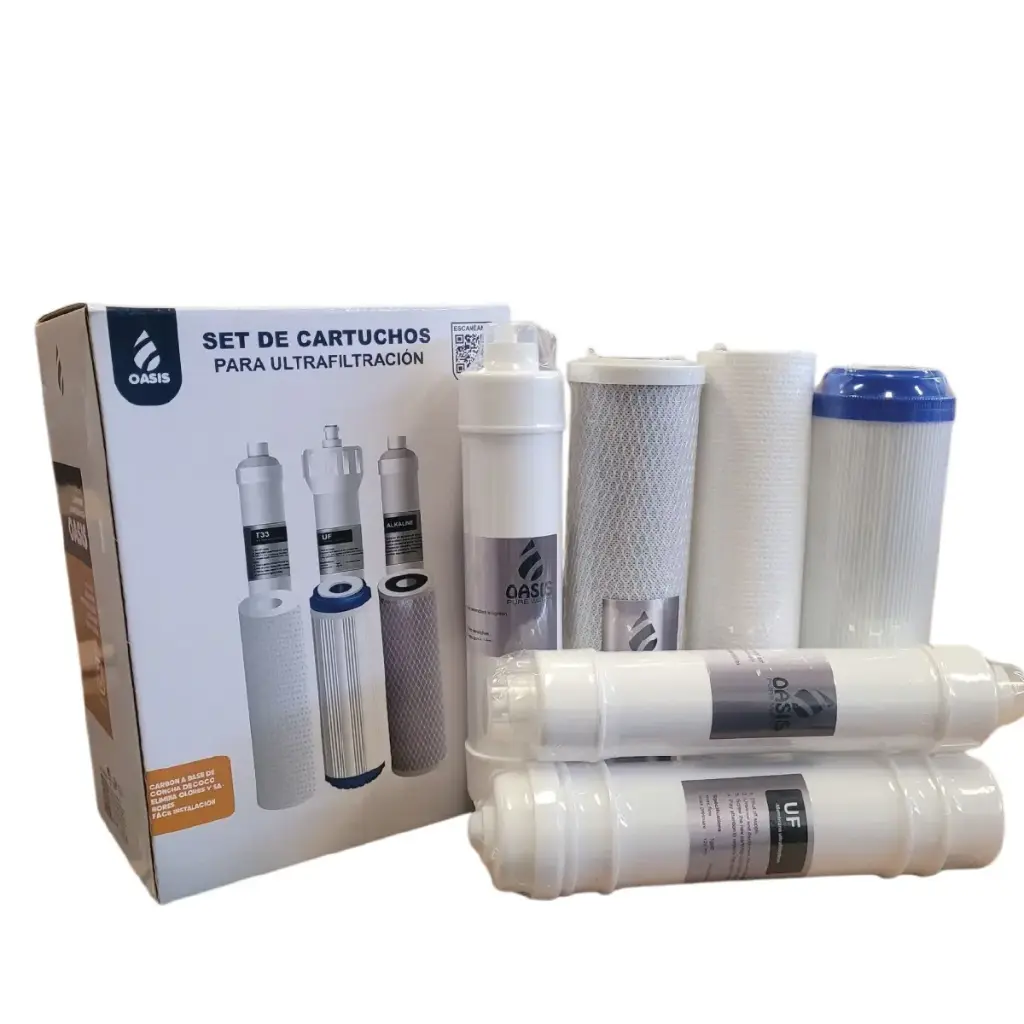 SET DE CARTUCHOS P/ FILTRO DE AGUA POR ULTRAFILTRACION 6 ETAPAS REF. OPW-6UFC-SET MARCA OASIS