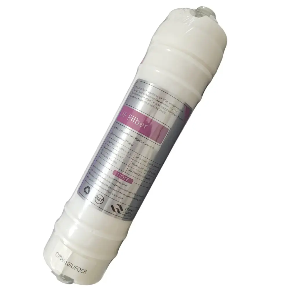 CARTUCHO MEMBRANA UF EN LINE 1/4" UNION RAPIDA 2.5 L/M ELIMINA SEDIMIENTOS-OXIDO-GUSANO REF. OPW-10IUFQCR MARCA OASIS
