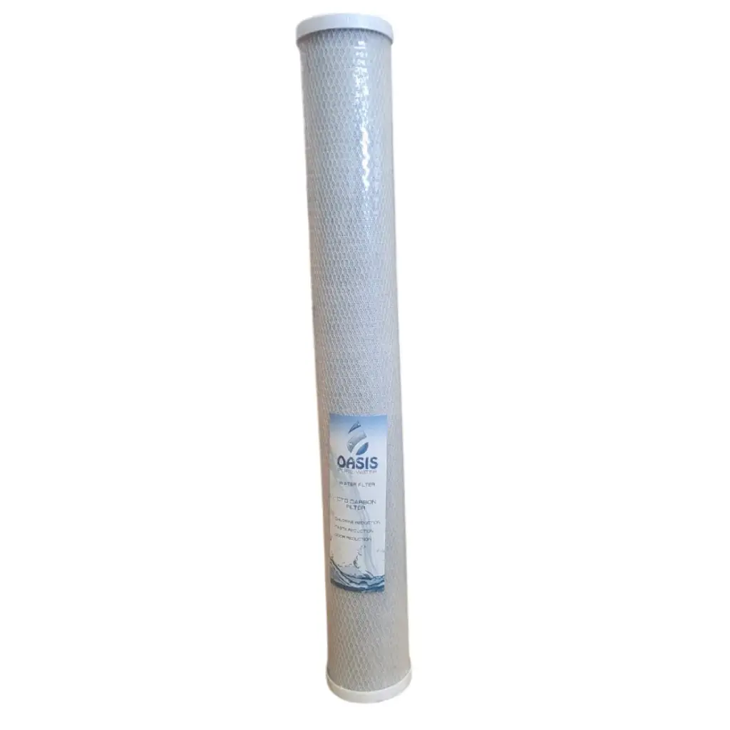 CARTUCHO CARBON BLOCK ACTIVADO 20" X 2.5" REDUCCION DE CLORO-SABORES-OLORES REF. OPW-CTO-20BC MARCA OASIS