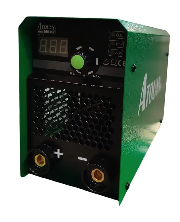MAQUINA DE SOLDAR INVERTER 160 AMP EN 110 - 220 V C/ PORT. ELEC+PINZ+MASC+CEP. REF. 1414010 / 672795 MARCA ATOUAN