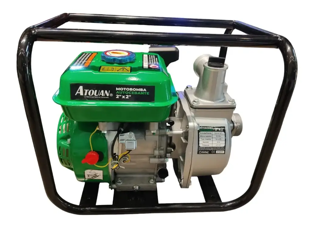 MOTOBOMBA AUTOCEBANTE DE 6.5 HP 3600 RPM 2" X 2" A GASOLINA REF. 0112010 / 671842 MARCA ATOUAN