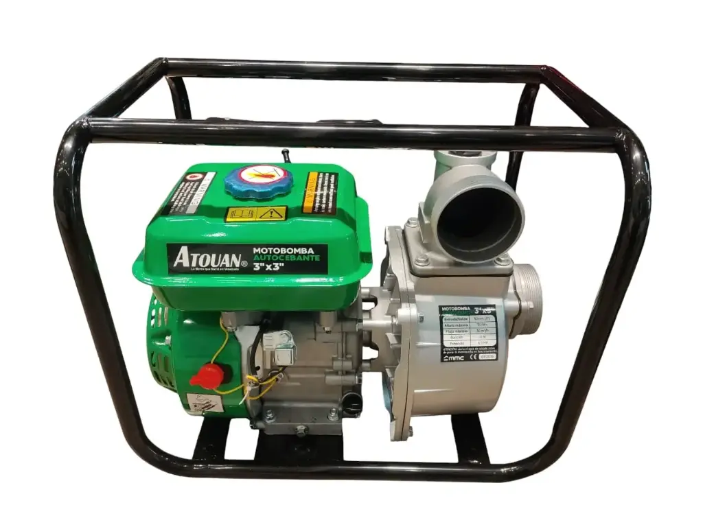 MOTOBOMBA AUTOCEBANTE DE 6.5 HP 3600 RPM 3" X 3" A GASOLINA REF. 0112015 / 671859 MARCA ATOUAN