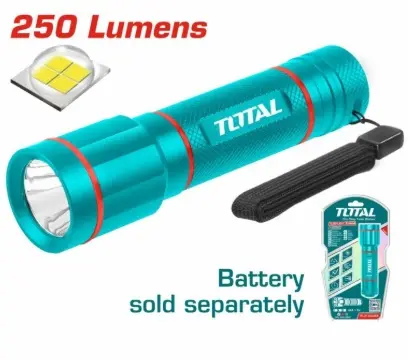 LINTERNA LED 250LM 34X136MM 160MTS 12HRS IP64 BAT. AAA NO INCLU. REF. TFL013AAA58 / 856597 MARCA TOTAL TOOLS