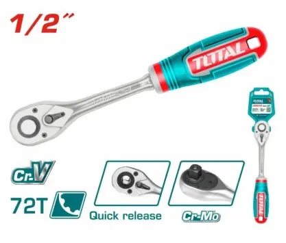 RACHET 1/2" 260 MM MANGO DE GOMA REF. THT106126 / 180473 MARCA TOTAL TOOLS