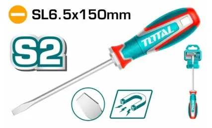 DESTORNILLADOR DE PALA 5 X 150MM PUNTA MAGNETICA C/ MANGO ERGONOMICO REF: TSDSL6150 / 220325 MARCA TOTAL TOOLS