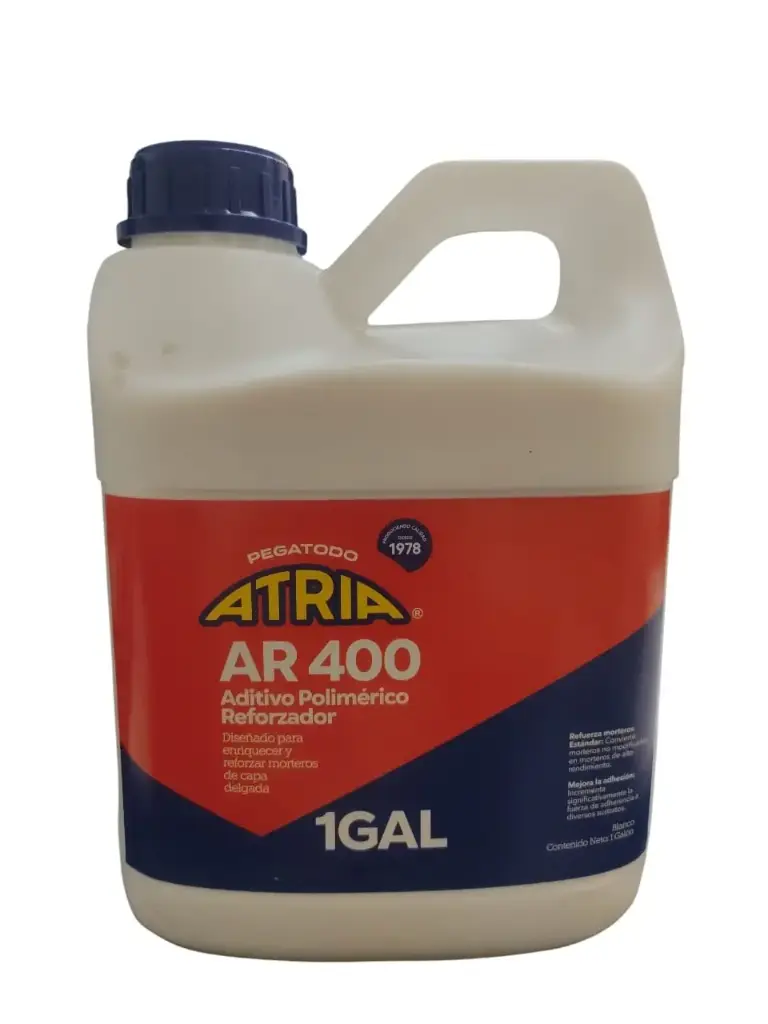 ADITIVO POLIMERICO INCREMENTADOR DE ADHERENCIA AL CONCRETO 1G RE. AR 400 / 182855 MARCA ATRIA