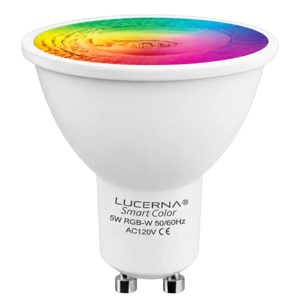BOMBILLO DICROICO LED GU10 5 W RGB +WIFI SMART COLOR APP TUYA 60HZ 120 V 400LM REF. 5W-GU10-SMART COD. 503919 MARCA LUCERNA