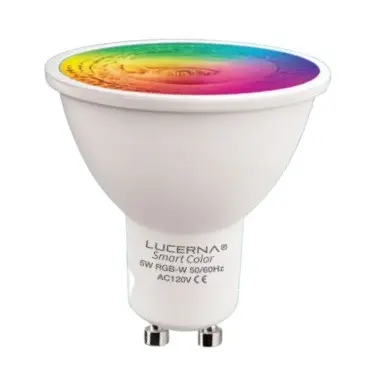 BOMBILLO DICROICO LED GU10 5 W RGB +WIFI SMART COLOR APP TUYA 60HZ 120 V 400LM REF. 5W-GU10-SMART COD. 503919 MARCA LUCERNA