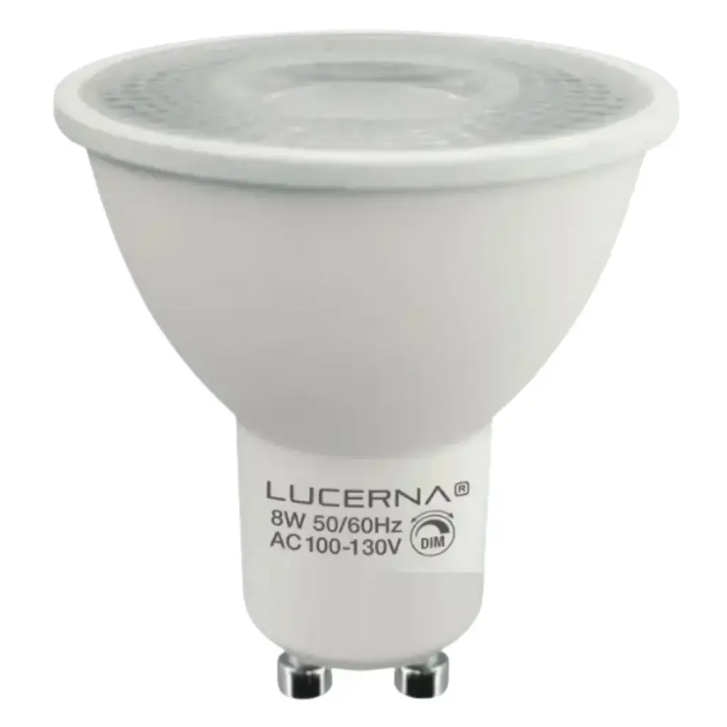 BOMBILLO DICROICO LED GU10 8 W 3000K DIMERIZABLE 10 - 130 V REF. 8W GU10 DIM COD. 172898 MARCA LUCERNA