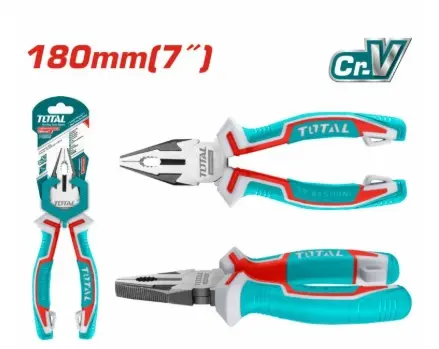 ALICATE COMBINADO 180 MM - 7" ACERO FORJADO / MANGO ERGONOMICO REF. THT210706 / 165340 MARCA TOTAL TOOLS
