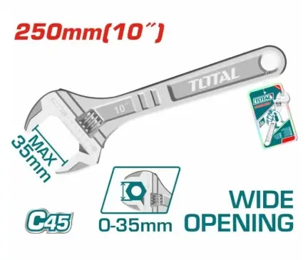 LLAVE AJUSTABLE 10" X 250 MM REF. THT1010103 / 168105 MARCA TOTAL TOOLS