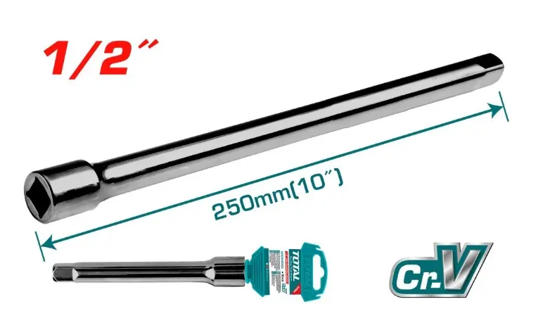 EXTENSION CROMADO MANDO 1/2" X 10" REF. THEB12101 / 185287MARCA TOTAL TOOLS