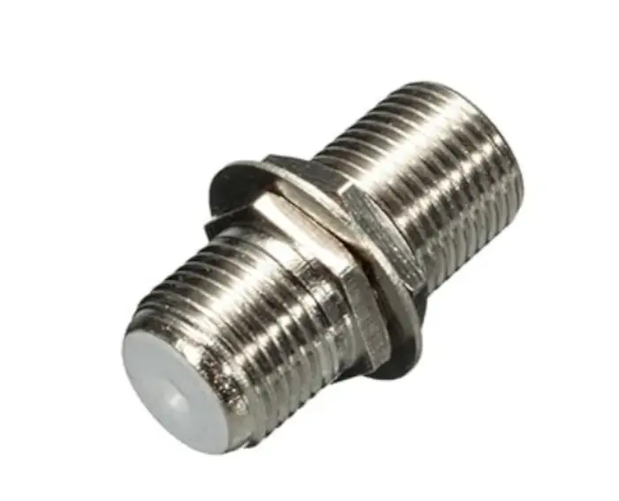 CONECTOR / UNION CORRIDO PARA CABLE COAXIAL PLATEADO UNIDAD REF. CON-SEM-CNXS-11TV MARCA SEMILIC