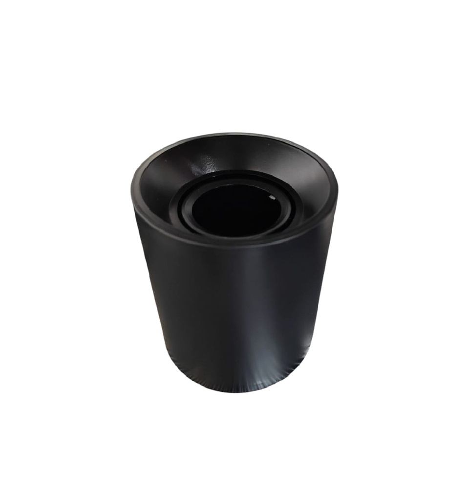 APLIQUE DE TECHO SUPERFICIAL PARA GU10 62 X 85 MM MOD. CILINDRO COLOR NEGRO CON SOCATE REF. EF-180 MARCA LUMIND