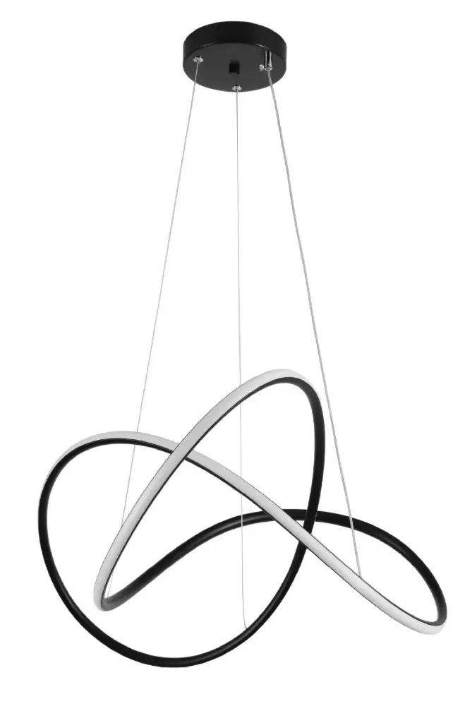 LAMPARA LED COLGANTE 56W CCT 110-240 V 55 CM SMART APP C/ CONTROL C/ NEGRO REF. DI-180-BK-CCT-Z MARCA KASALIGHT