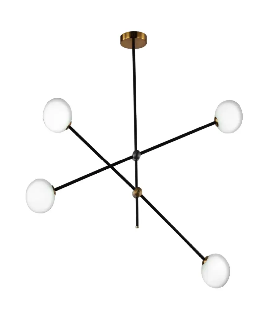 LAMPARA DE TECHO G9 4 LUCES 110-240 V 97X70 CM C/ NEGRO REF. DI-204-BK-Z MARCA KASALIGHT