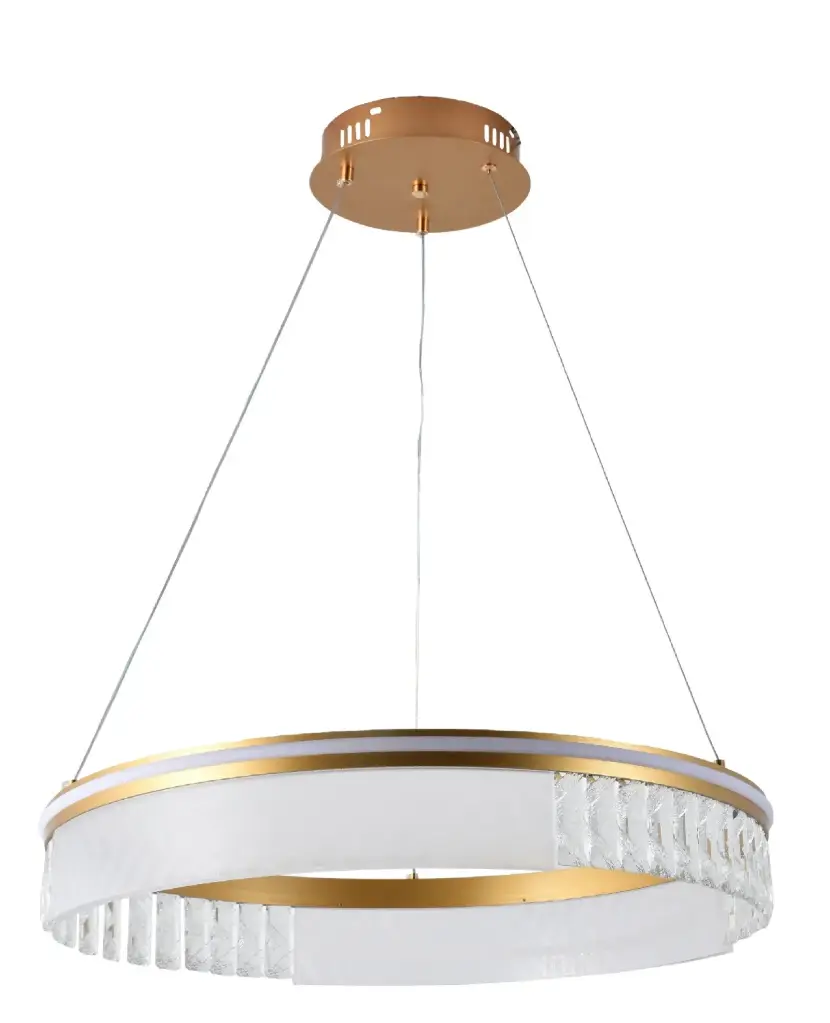 LAMPARA LED COLGANTE 76W 3CCT 110-240V 60CM C/CONTROL APP BLUETTOTH C/ DORADO REF. DI-537-GD-CCT-Z MARCA KASALIGHT