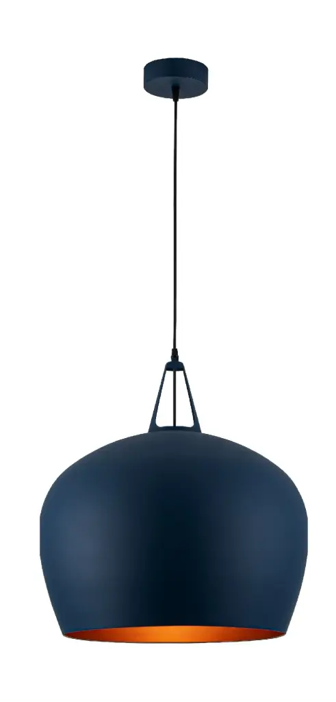 LAMPARA LED COLGANTE 3000K 85-265V 48X36 CM C/ AZUL-DORADO REF. DI-554-BLU-30K-Z MARCA KASALIGHT