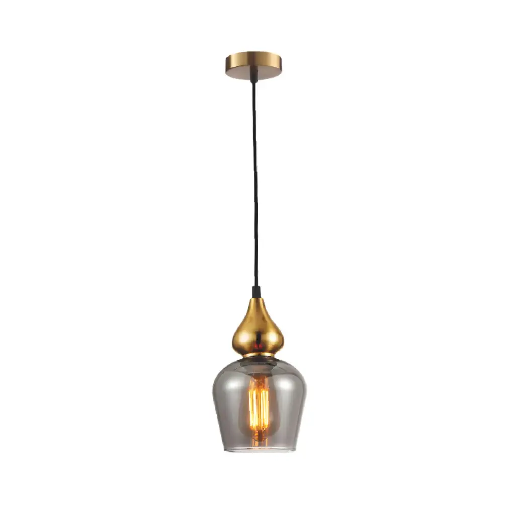 LAMPARA COLGANTE E27 110-240V 14X100 CM C/ DORADO REF. DI-80-BRS-Z MARCA KASALIGHT / ARTIG LIGHT