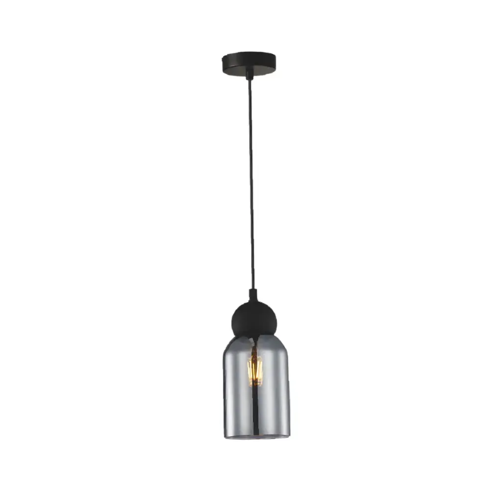 LAMPARA COLGANTE E27 110-240V 10X100 CM C/ NEGRO SMOKE REF. DI-84-BK-Z MARCA KASALIGHT / ARTIG LIGHT