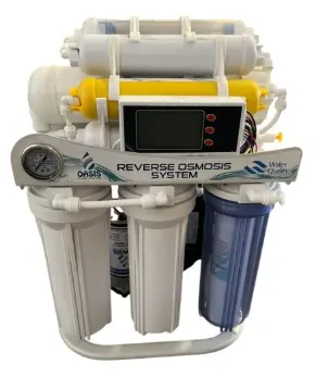 FILTRO DE AGUA / PURIFICADOR POR OSMOSIS INVERSA DE 6 ETAPAS 400GPD C/ GRIFERIA CUELLO CISNE + TANQ. 3.2G 110-220 V C/ PANTALLA REF. OPW-400GPD-6T MARCA OASIS