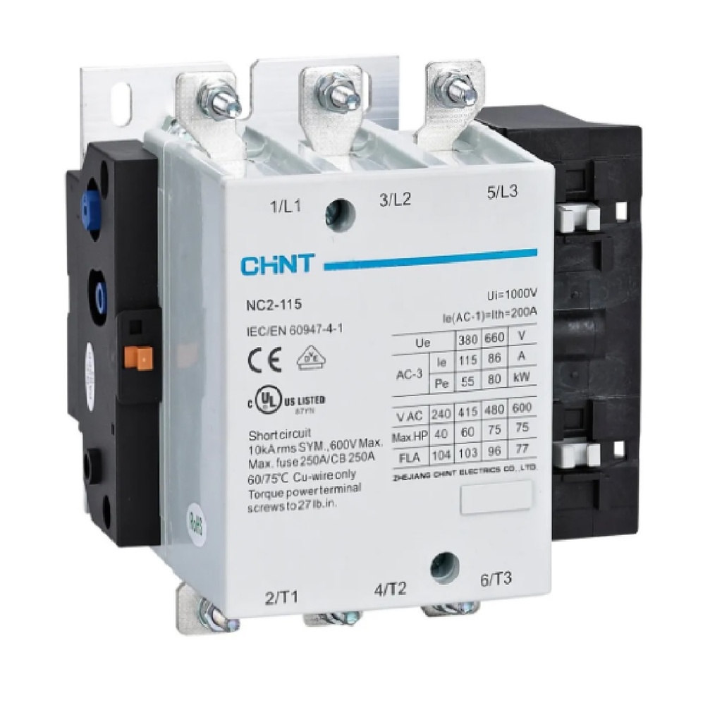 CONTACTOR SERIE NC2 220 V 800 A 60 HZ 3P REF. NC2-800 COD. NC2-80022FM220 MARCA CHINT 