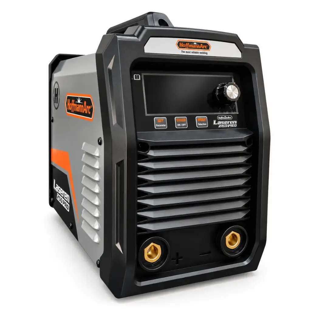 MAQUINA DE SOLDAR INVERTE LASSEN PRO 250 A MONOFASICO AC EN 220V 50HZ C/ PINZA Y PORTA ELEC. REF. 401-102 / 712049 MARCA HOFFMAN ARC