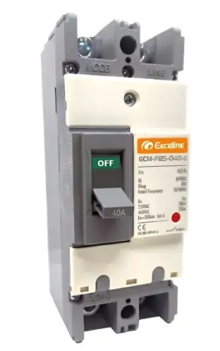 BREAKER TERMOMAGNETICO 2 X 40 AMP CAJA MOLDEADA FIJO REF. GCM-F125-040-2 / 008698 MARCA EXCELINE