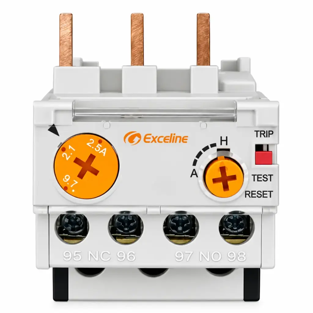 RELE TERMICO 9 A - 13 A 3 POLOS P/CONTACTORES FRAME A C/CORRIENTE AJUST. REF. GTG-A0130 / 222803 MARCA EXCELINE
