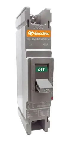 BREAKER TERMOMAGNETICO 1 X 40 AMP CAJA MOLDEADA FIJO REF. GCM-F125-040-1 / 008605 MARCA EXCELINE