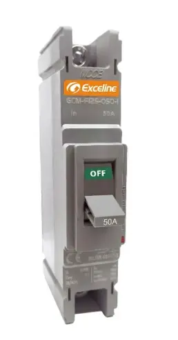 BREAKER TERMOMAGNETICO 1 X 50 AMP CAJA MOLDEADA FIJO REF. GCM-F125-050-1 / 008612 MARCA EXCELINE