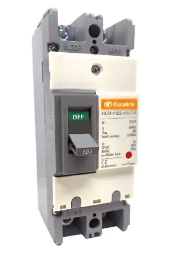 BREAKER TERMOMAGNETICO 2 X 50 AMP CAJA MOLDEADA FIJO REF. GCM-F125-050-2 / 008704 MARCA EXCELINE