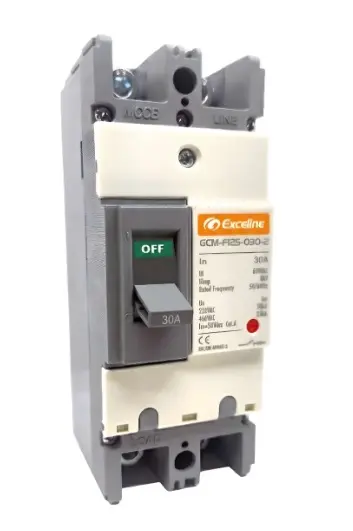 BREAKER TERMOMAGNETICO 2 X 30 AMP CAJA MOLDEADA FIJO REF. GCM-F125-030-2 / 008681 MARCA EXCELINE 