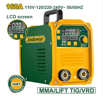 MAQUINA DE SOLDAR INVERTER MONOFASICA MMA/TIG 160 AMP EN 110 - 220V REF. UJDWD31601 MARCA JADEVER