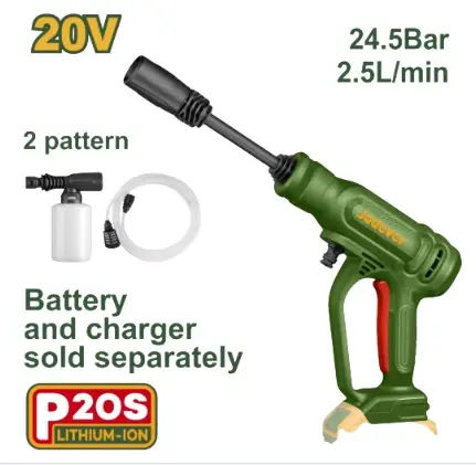 HIDROLAVADORA / HIDROJET INALAMBRICO 20V 24.5 BAR 2.5 L/MIN S/ BAT. NI CARG REF. JDQX0120 MARCA JADEVER